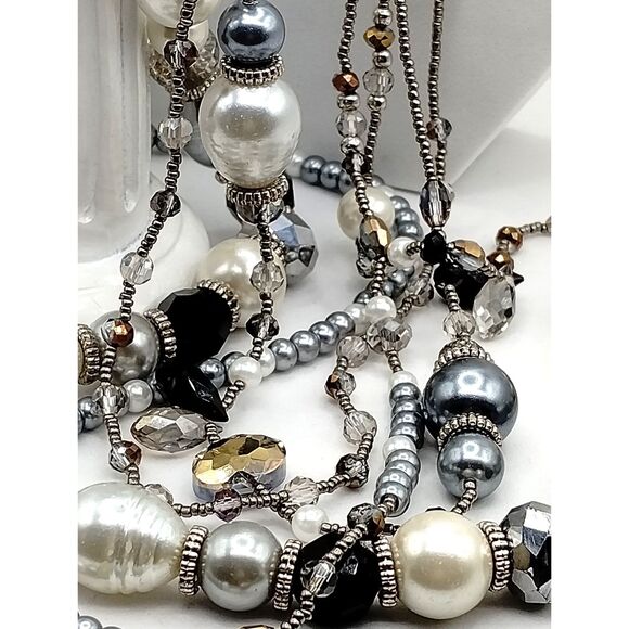 Vintage Mixed Medium Glass and Metal Beads Necklaces, Bracelets 5 pieces - Picture 8 of 15
